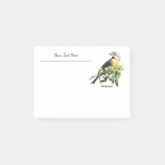 Bloco De Notas Pássaro Dickcissel (Frente)
