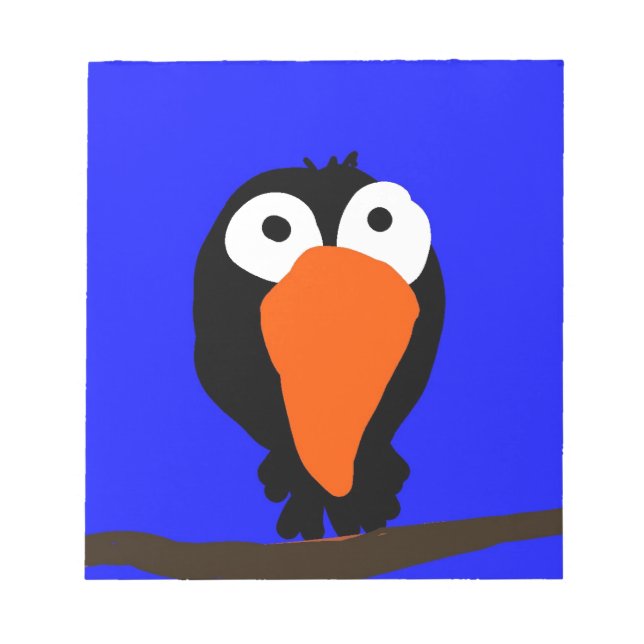 Bloco De Notas pássaro preto desenhando uraco (Frente)