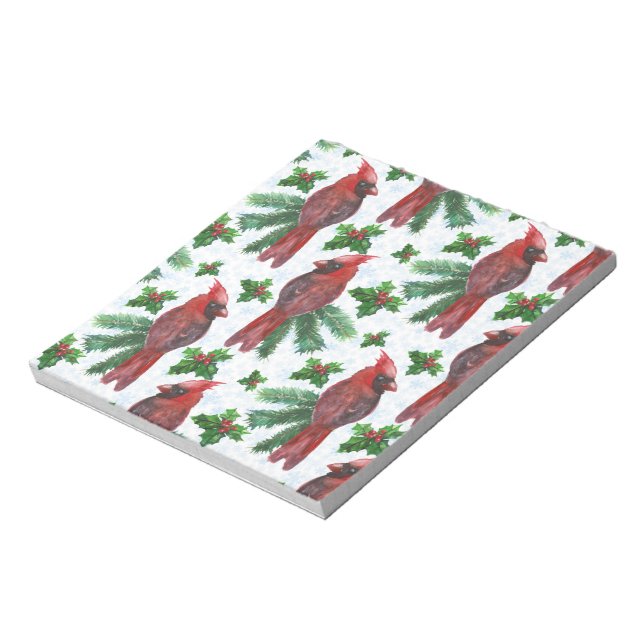 Bloco De Notas pássaro vermelho-aquarela (Invertido)