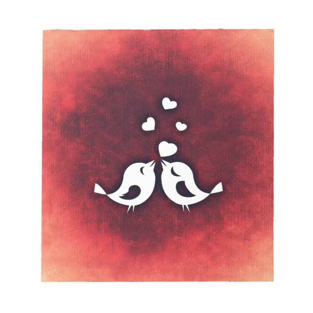 Bloco De Notas Pássaros apaixonados (Frente)