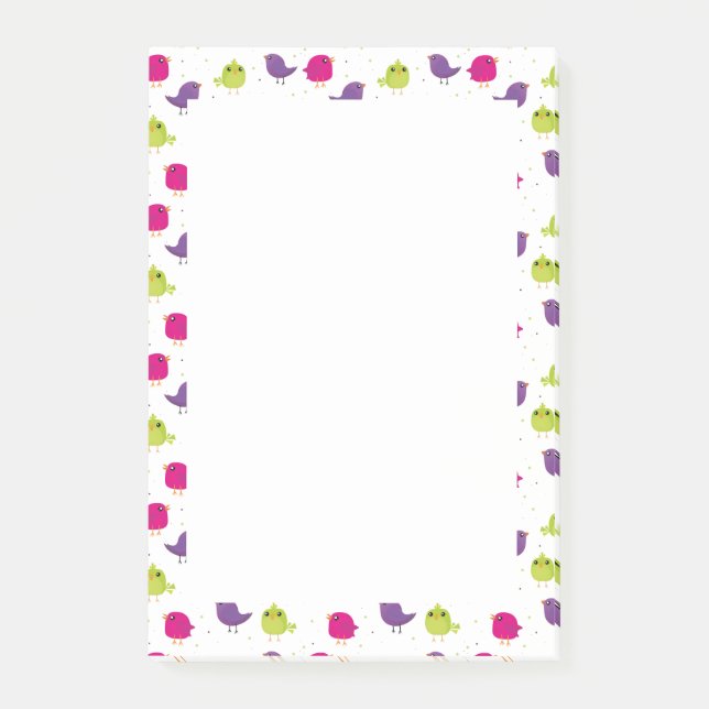 Bloco De Notas Pássaros coloridos fofos (Frente)