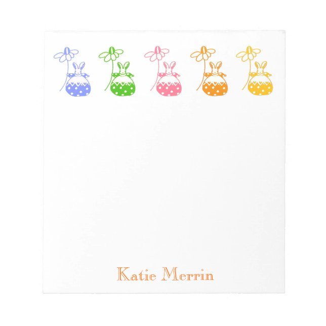 Bloco De Notas Pasta de anotações do coelho da margarida (Frente)