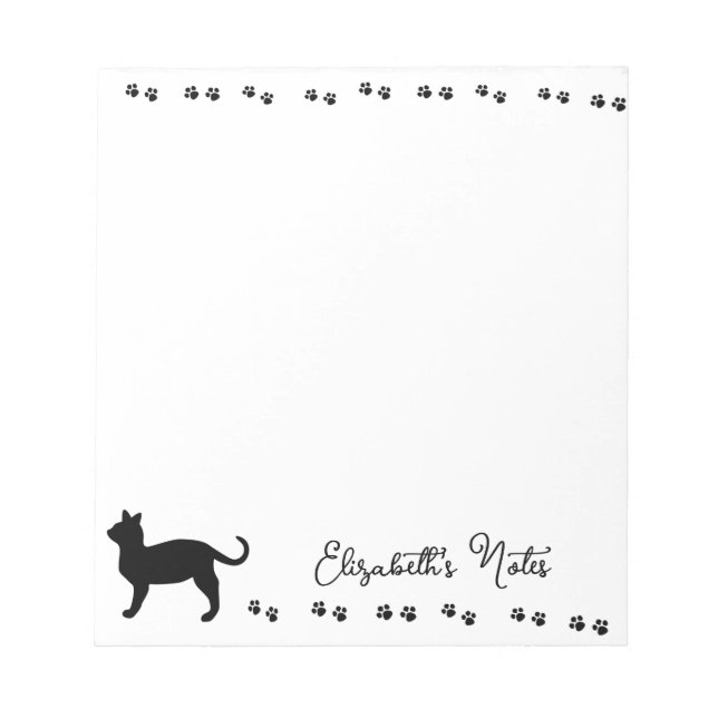 Bloco De Notas Pastas de gatinho personalizadas (Frente)
