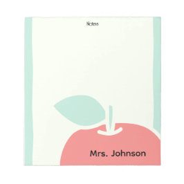 Bloco De Notas Pastel Apple Brush Frame Teacher Notepad