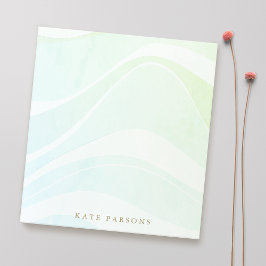 Bloco De Notas Pastel Aqua Tropical Retro Watercolor Ondas