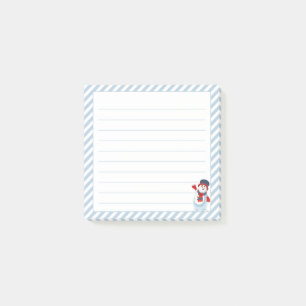 Bloco De Notas Pastel Blue Stripes, Bonito Neve