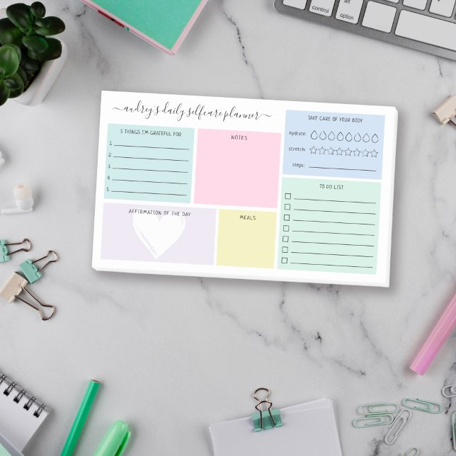 Bloco De Notas Pastel Daily Selfcare Planner (Criador carregado)