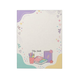 Bloco de Notas Pastel Estético Personalizado para