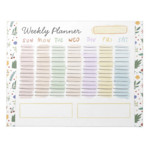 Bloco De Notas Pastel Floral Bonito e Repleto
