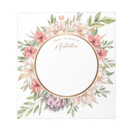 Bloco De Notas Pastel Floral da Ilha Tropical Personalizado