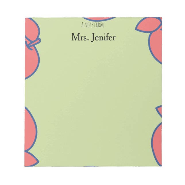 Bloco De Notas Pastel Green and Red Apple Notepad (Frente)