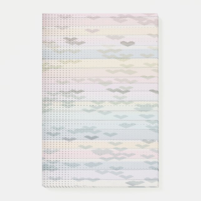 Bloco De Notas Pastel Hearts and Dots Rainbow Posta (Frente)