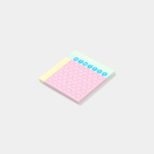 Bloco De Notas Pastel Mini Círculos de Calendário Controlador de