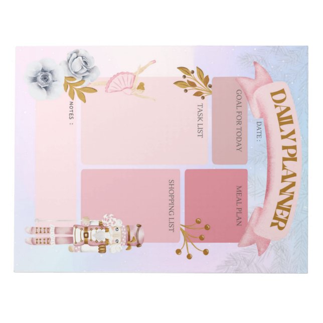 Bloco De Notas Pastel Nutcracker Daily Planner (Frente)