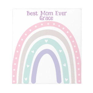 Bloco De Notas Pastel Rainbow Boho personalizado de volta à escol