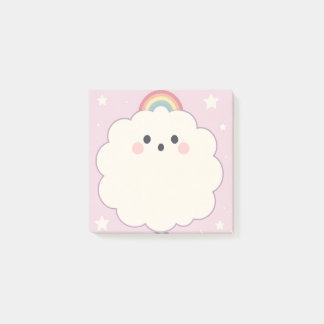 Bloco De Notas Pastel Rainbow Sticky Notes with Clouds Posta It