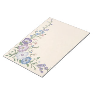 Bloco De Notas Pastel Roxo, Branco e Azul Impressão