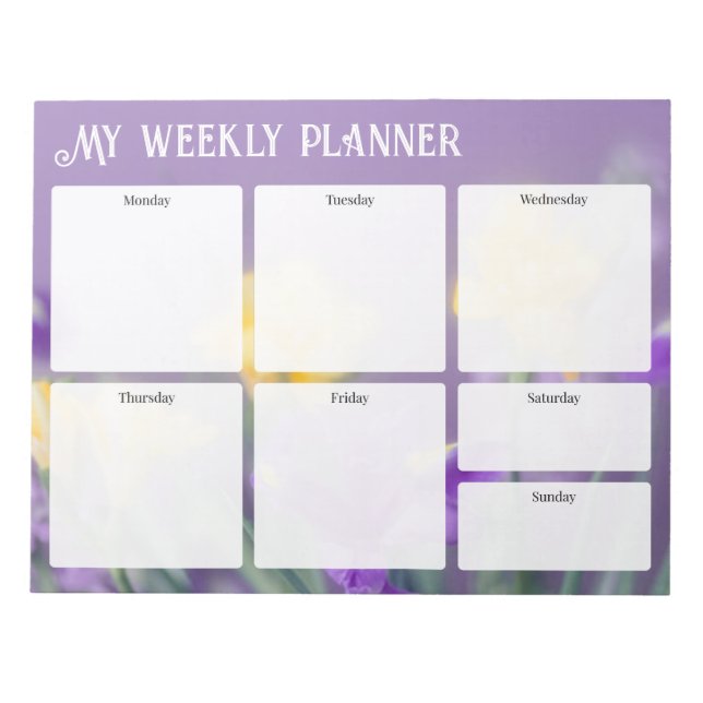 Bloco De Notas Pastel spring, floral Weekly Planner (Frente)