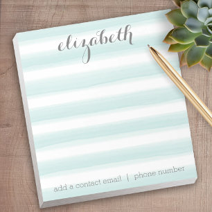 Bloco De Notas Pastel Teal and Gray Stationery Suite for Women