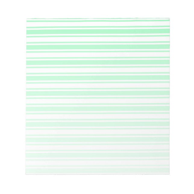 Bloco De Notas Pastel verde e tiras doces brancas (Frente)
