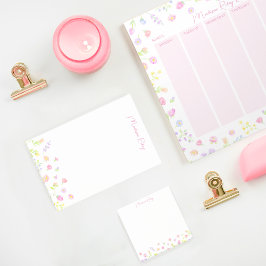 Bloco De Notas Pastel Wildflower Personalized Pink Post-It Notes