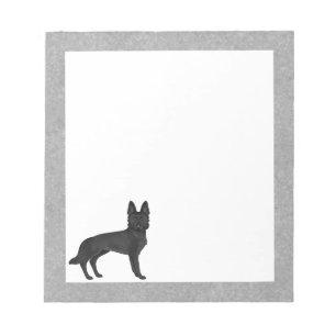 Bloco De Notas Pastor Alemão Preto Desenho Animado Bonito Cão GSD