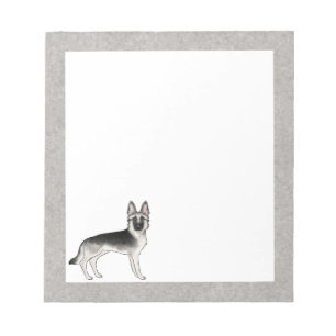Bloco De Notas Pastor Alemão Silver Sable Cute Cartoon Cachorro