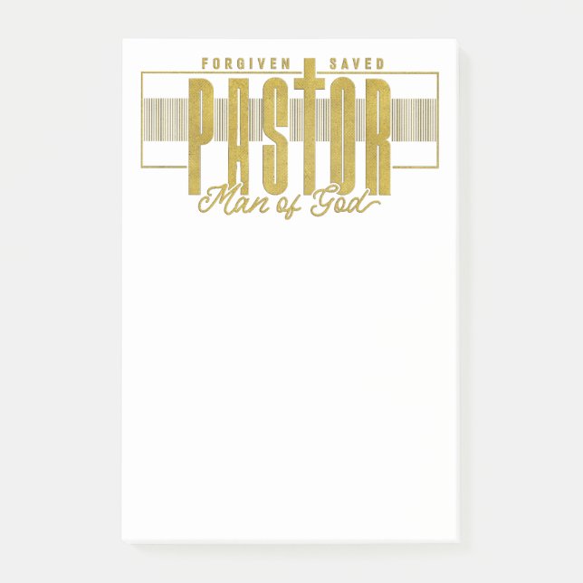 Bloco De Notas Pastor Man Of God Posta-It Notes (Frente)