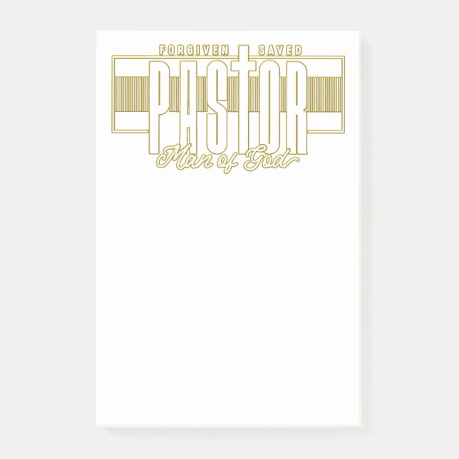 Bloco De Notas Pastor Man Of God Posta-It Notes (Frente)