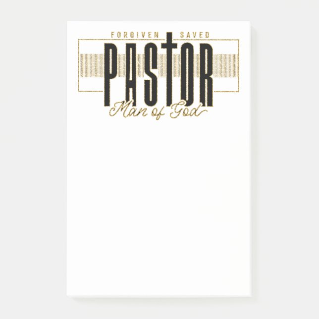 Bloco De Notas Pastor Man Of God Posta-It Notes (Frente)