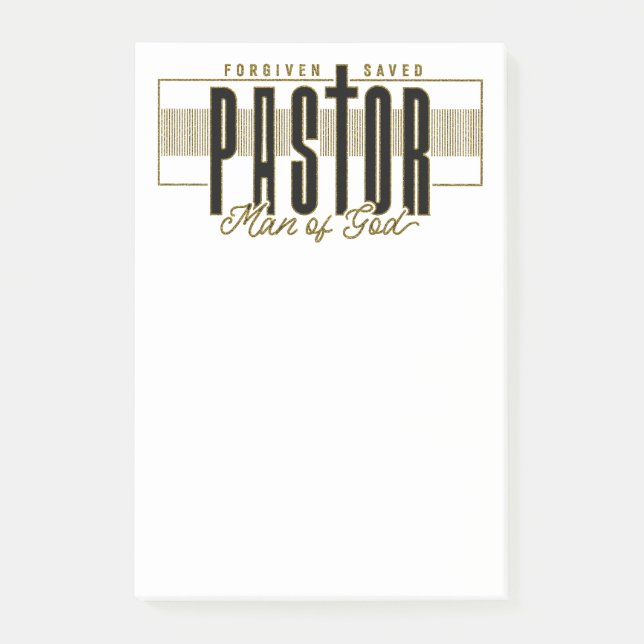 Bloco De Notas Pastor Man Of God Posta-It Notes (Frente)