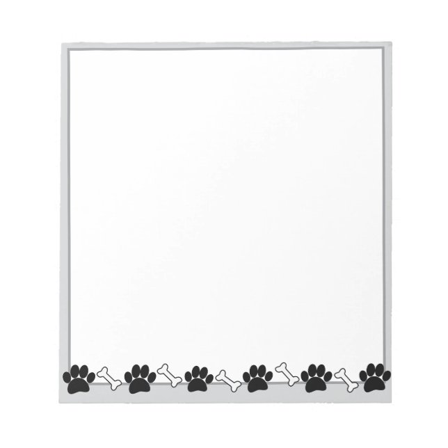 Bloco De Notas Pata de Cães e Ossos Desenhando Personalizado (Frente)