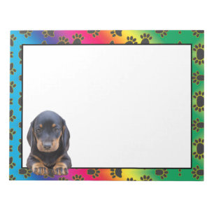Bloco De Notas Pata de cão colorida Dachshund