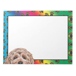 Bloco De Notas Pata de cão colorida de Goldendoodle