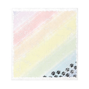 Bloco De Notas Patas de Cachorro Arco-Íris Pastel Aquarela Desgas