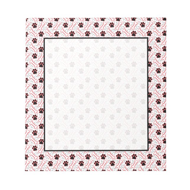 Bloco De Notas Patas e Ossos Design Divertido para Amantes de Cãe (Frente)