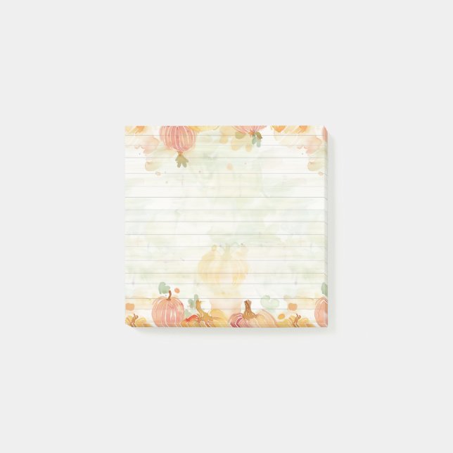 Bloco De Notas Patch de Abóbora de Aquarela (Frente)