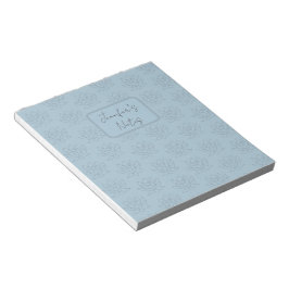 Bloco De Notas Pato Elegante Lotus Floral Simples Azul Ovo