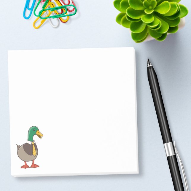 Bloco De Notas Pato Mallard de Desenho Animado Fofo com Gravata (Criador carregado)