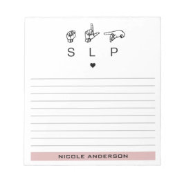 Bloco De Notas Patologista de Linguagem de SLP Personalizado ASL