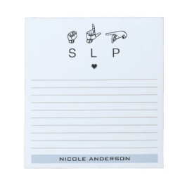 Bloco De Notas Patologista de Linguagem de SLP Personalizado ASL