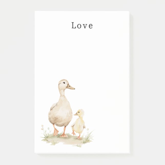 Bloco De Notas Patos Bebês de Mãe Amarela (Frente)
