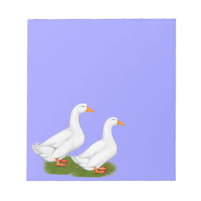 Bloco De Notas Patos: Pekins Branco (Frente)