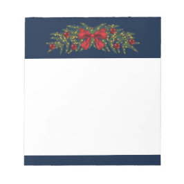 Bloco De Notas Pátria De Natal Com Arco Vermelho E Balas