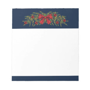 Bloco De Notas Pátria De Natal Com Arco Vermelho E Balas