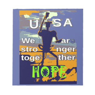 Bloco De Notas Patriotic USA Hope Graphic