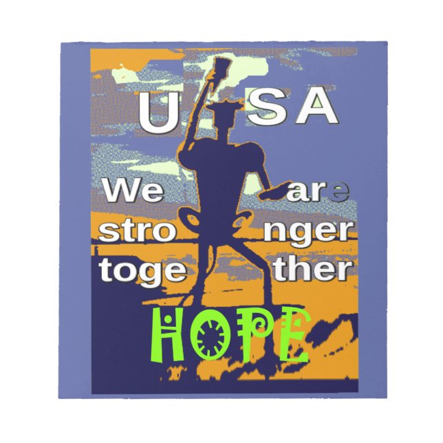 Bloco De Notas Patriotic USA Hope Graphic (Frente)