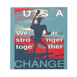 Bloco De Notas Patriotic USA Hope Graphic Art Impressão Design