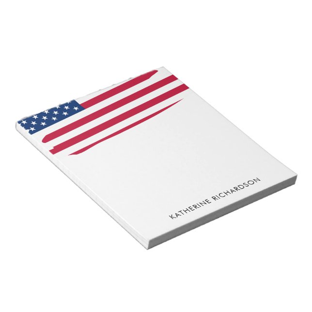 Bloco De Notas Patriótica Americana Personalizada (Inclinado)