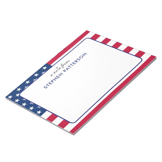 Bloco De Notas Patriótica Americana Personalizada (Inclinado)